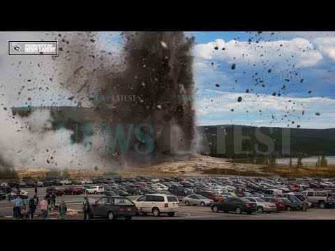 Horrible Today: 2nd of Eruption Geyser basin in Yellowstone Park Hot Spring! Rains Mud Recorded Live