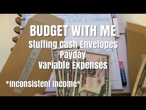 BUDGET WITH ME - Stuffing Cash Envelopes | Zero Based Budget - Inconsistent Income  - Side Hustle