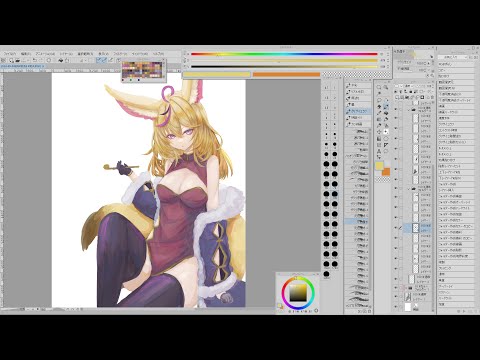 無言で作業垂れ流し【お絵かき/尾丸ポルカ】