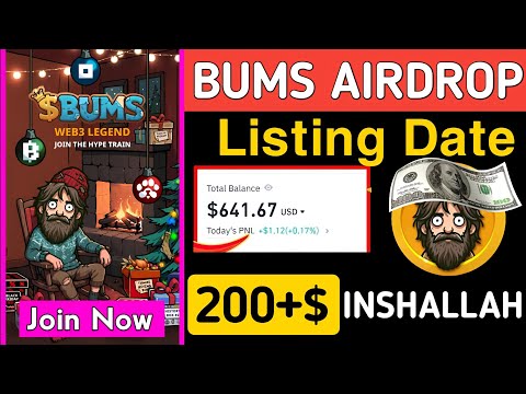 BUMS AIRDROP | Bums airdrop listing date | Bums airdrop Update | Sidra Chain KYC Kese mare || KYC