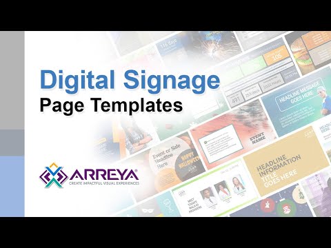 Page Templates for Digital Signage