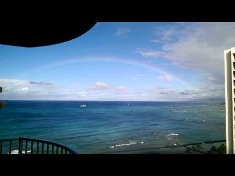 Rainbow over Waikiki Beach