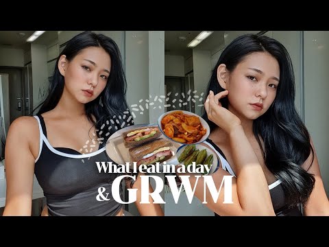 What I eat in a day & GRWM (TMIs about myself & after the shoot, skincare, shopping, girl's night)