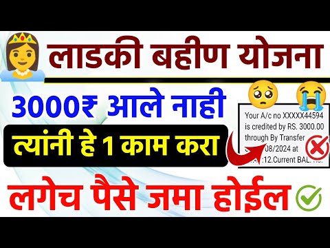 Ladki Bahin Yojana Paise Ale Nahit || लाडकी बहीण योजना पैसे आले नाहीत काय करावे