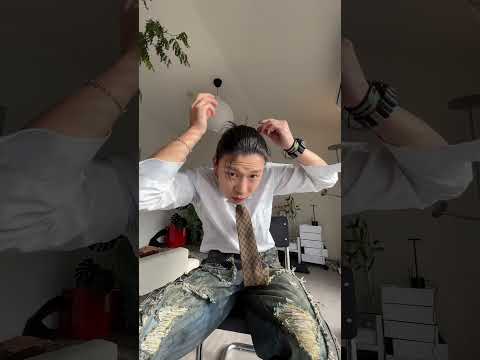 長髪男子のスタイリング#義足 #ロン毛#長髪#スタイリング#韓国風