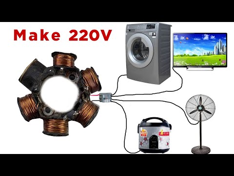 I make 220v Electric Generator from Motor Fan