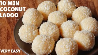 Instant Coconut Ladoo Recipe with Condensed Milk | नारियल के लड्डू (Hindi)