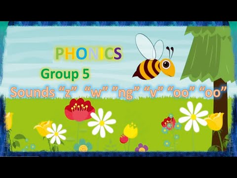 JOLLY PHONICS | Group 5 | Letter sound "z" "w" "ng" "v" "oo OO"| Story | Words |