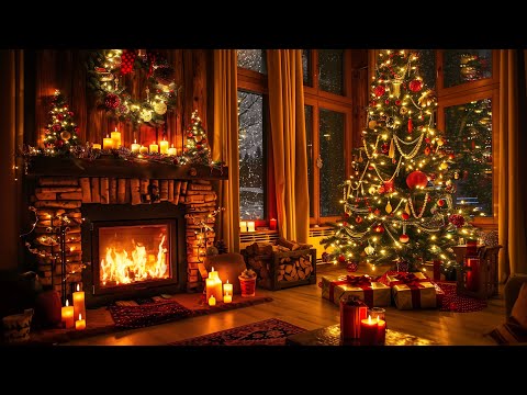 Cozy Christmas Ambience with Relaxing Fireplace🎄 🔥Crackling Fireplace