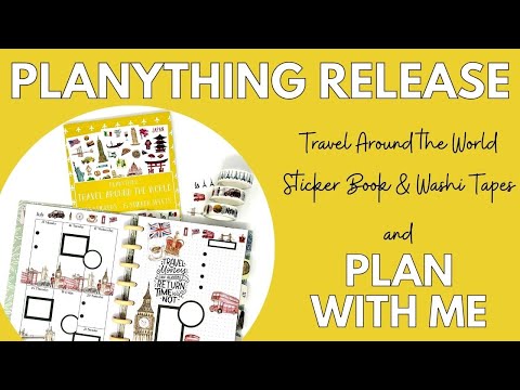 PLANYTHING RELEASE UNBOXING & PLAN WITH ME - TRAVEL AROUND THE WORLD STICKER BOOK & WASHI TAPES