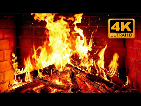 🔥 Cozy Fireplace 4K (12 HOURS). Fireplace with Crackling Fire Sounds. Fireplace Ambience