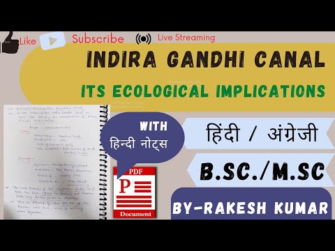 indara gandhi canal । indara gandhi canal and its ecological implications । Notes । upsc geography ।