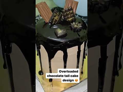 Tall chocolate cake design😍 #ytshorts #cake #Dreamycakehouse #chocolatecake #viralcake