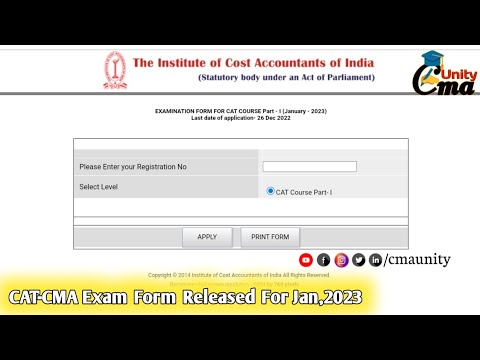 CAT-CMA Exam Form Released For Jan,2023 ||Ankit Poonia|| #icmai #cmacourse #cmastudents #cma