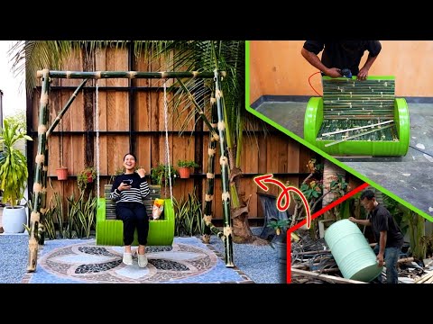 Barrel + Bamboo = An Awesome Swing! A family need this!