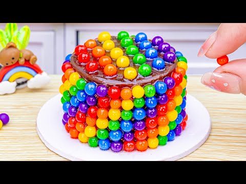 Satisfying Miniature RAINBOW Cake Decorating 🌈 Tasty Miniature Rainbow Cake Decorating Ideas