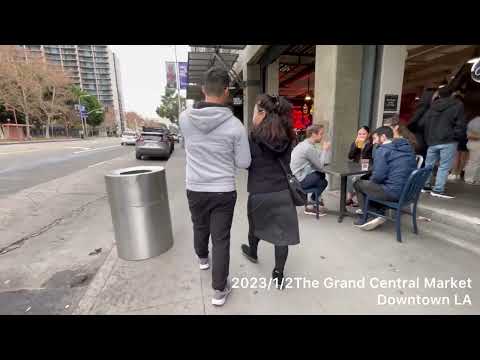 Downtown LA 洛杉磯景點～Angels Flight Railway/ Grand Central Market /koreatown 2023/1/2