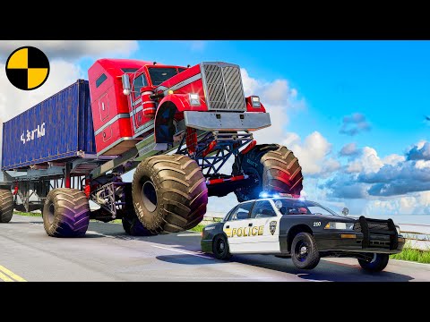 Monster Truck Mayhem on the Roads 😱 BeamNG.Drive