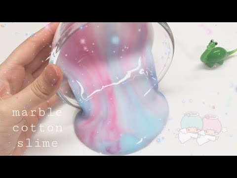 ボンド タプタプ スライム❤💙marble cotton slime💙❤