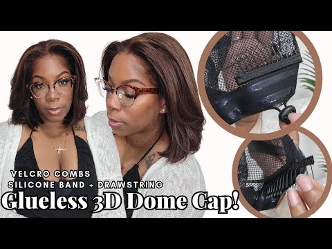 Velcro Combs + Drawstring HD Lace! BEST CAP Glueless Wig NEW 3D Dome Cap Contour Fit OMGHerHair