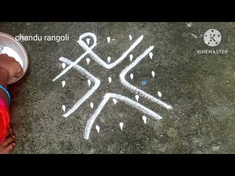 5×3dots rangoli  ashada masa rangoli #chandu rangoli