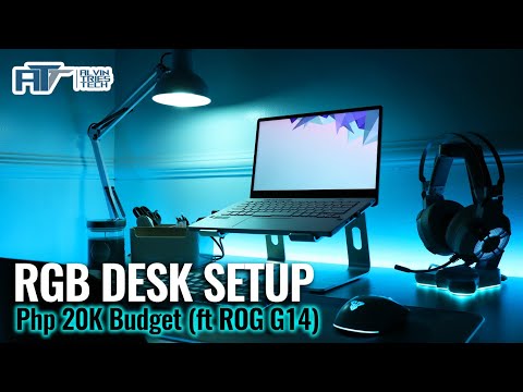 All White Minimalist RGB Gaming Desk Setup Tour with P20,000 budget! Ft. the Asus ROG Zephyrus G14!