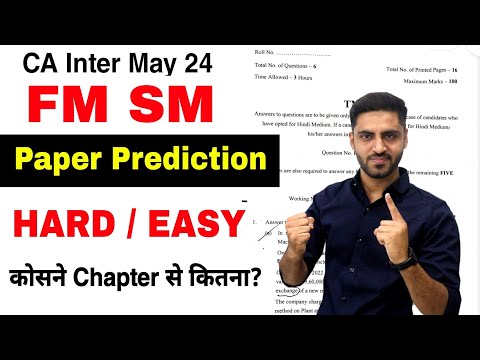 FM SM PAPER PREDICTION CA INTER MAY 24 FM SM PAPER PREDICTION IMPORTANT CHAPTERS TOPICS QUESTIONS