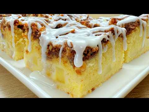 Apple Crumble Cake - Easy and Quick! Apple Cake recipe, with Delicious crumble topping!