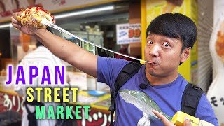 Japan STREET FOOD TOUR of Ameyoko Market in Tokyo Japan