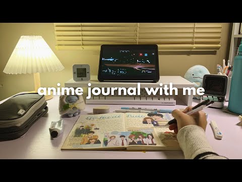 anime journal with me: ao haru ride | cozy, soft piano + rain sounds