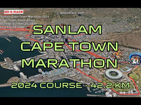 Sanlam Cape Town Marathon 2024: fly over the marathon course! Video of the race path.