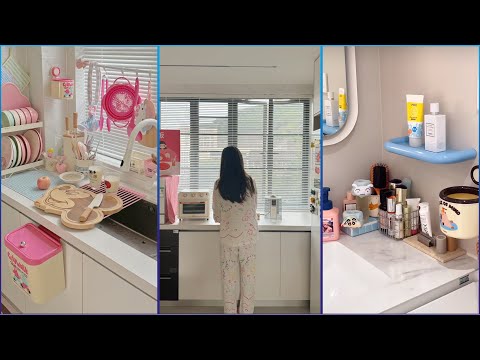 🎀Kitchen Cabinet And Bathroom Basin Cleaning And Organization | Immersive Restocking✨