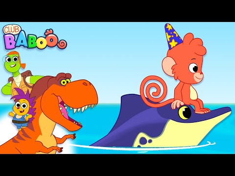 Club Baboo | Baboo and his Ichtyosaurus friend swim in the sea! | Learn about dinosaurs with Baboo