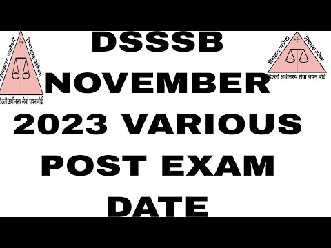 DSSSB NOVEMBER 2023 Various post exam ll admit card