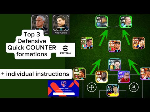 Top 3 Defensive formations for Quick COUNTER + Long ball counter #efootballmobile #efootball