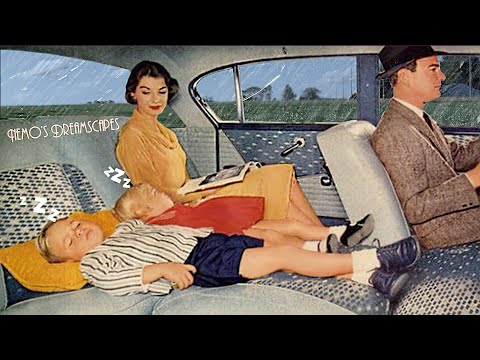 Oldies playing in the car and it's raining | Dreamscape (road trip w/ cars passing) 3 HOURS ASMR