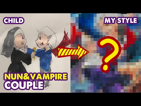 THE NUN & VAMPIRE - Drawing a New Monster Couple? | Huta Chan