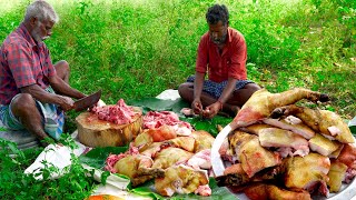 GIANT PORK RECIPE | Pork Fry Village Style Cooking food fun village