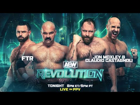 FTR Vs Jon Moxley & Claudio Castagnoli -  AEW Revolution 2024 - Highlights.