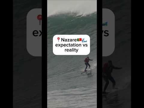 😱 Surfing Nazare: expectation vs REALITY⛔️ #surf #surfer #surfergirl #nazaresurf