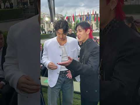 Bambam with Yuta & Gong yoo at Louis Vuitton Paris Fashion Week #got7 #nct