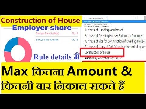 Construction of house  advance para pf withdrawal rules Employee Share & Employer Share details