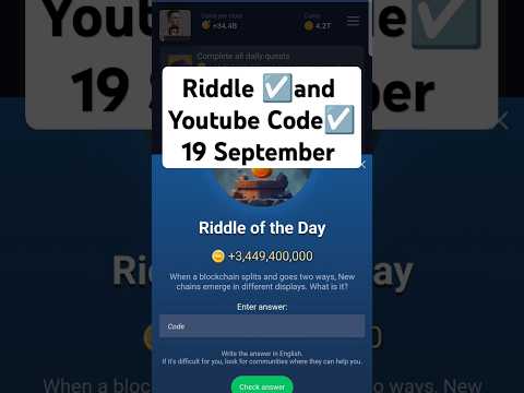 Riddle and Episode 46 video code Today | X empire Codes 19 september