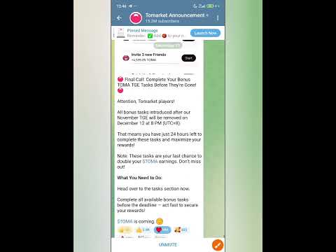 Do this now or lose your TOMA 😱 #tomarket #tomarketlisting #vlogmas2024 #airdropupdates