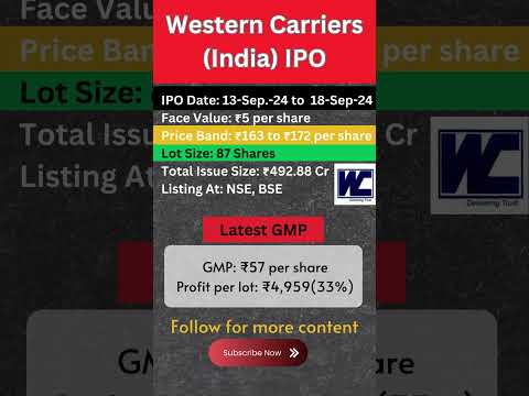 Western Carriers (India) IPO | #westernipo #ipo #ipogmp  #ipoallotmentstatus#srtrader