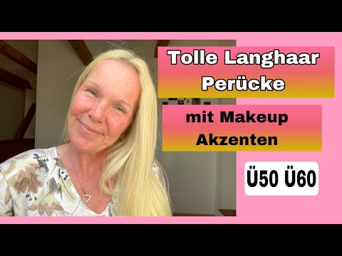 No Makeup Look mit natürlicher, blonder Langhaar Perücke | Ü50 Ü60