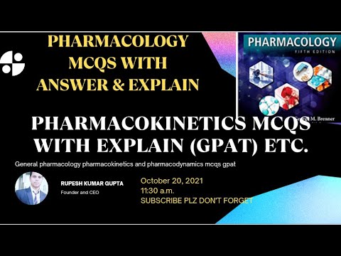 Pharmacokinetics mcqs | pharmacodynamics mcqs | general pharmacology⏩🤳✅ | gpat mcqs | important mcqs