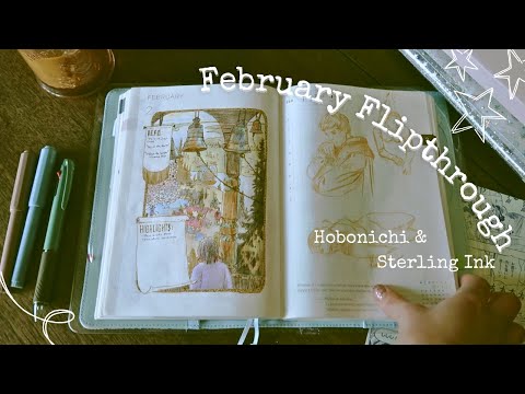 A Month of Drawing Studies | February Flip Through of Hobonichi Cousin & Sterling Ink Common Planner