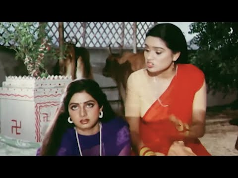 Gobar Se Badhbu Aati Hain - Sridevi Suhaagan Movie Scene 1 - Padmini Kolhapure, Jeetendra