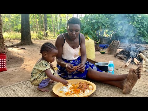 African Village Life Of Our Most Organic Rural Mom #cooking Beef Biriani With Coconut Rice